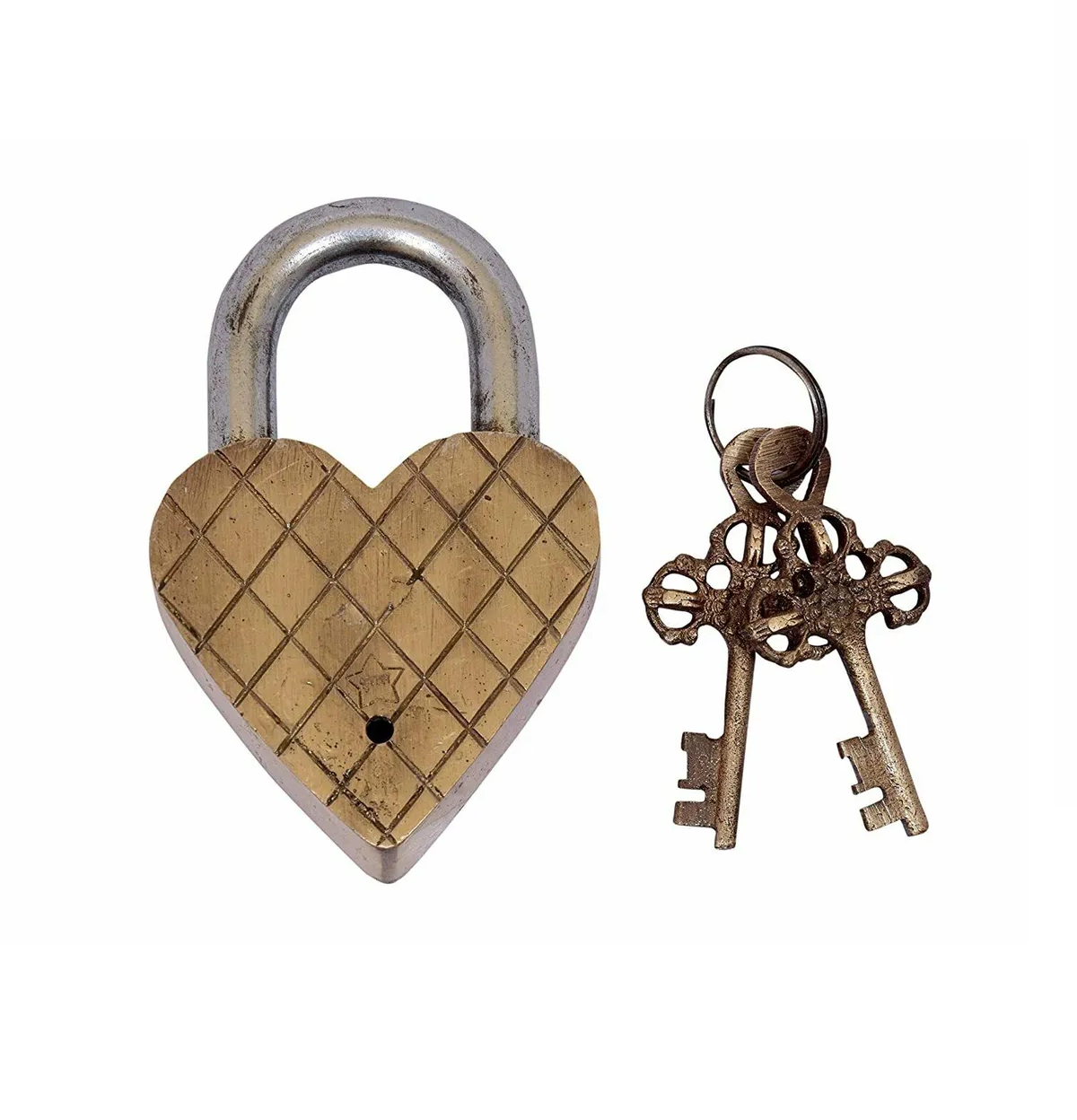 Excellent Workmanship 2024 creative Shape Vintage Metal Mini Padlock Bag Suitcase Luggage Box Key Lock Antique Padlock