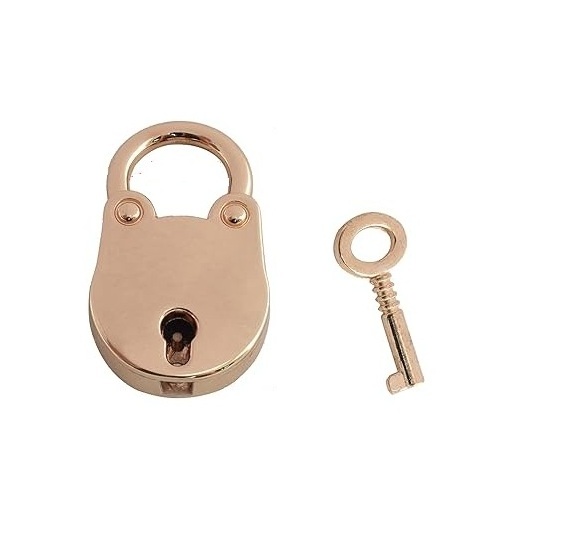 Personalized Design Custom Hand Carved Rose Gold Iron Padlock Anniversary Lock Wedding Proposal Love Engraved Padlock