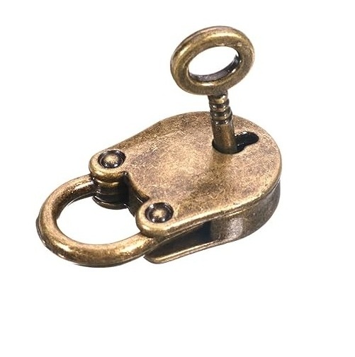 2024 New Arrival Handmade Brass Door Antique Pad lock With 2 Decorative Keys Modern Customization Available at Best Price