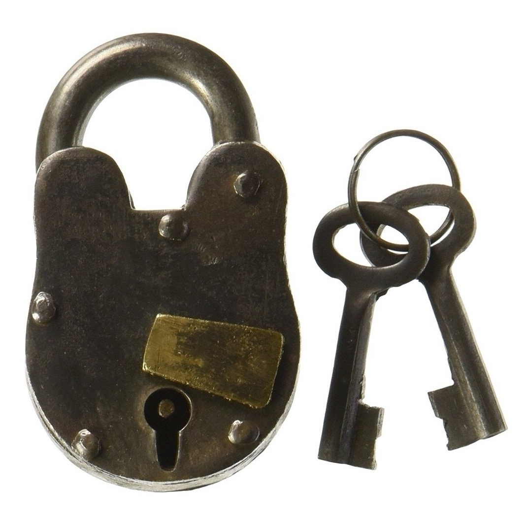 New Handicraft Brass Door Padlock and keys with new look Door Padlock and keys Handmade Decorative Double Key Padlock