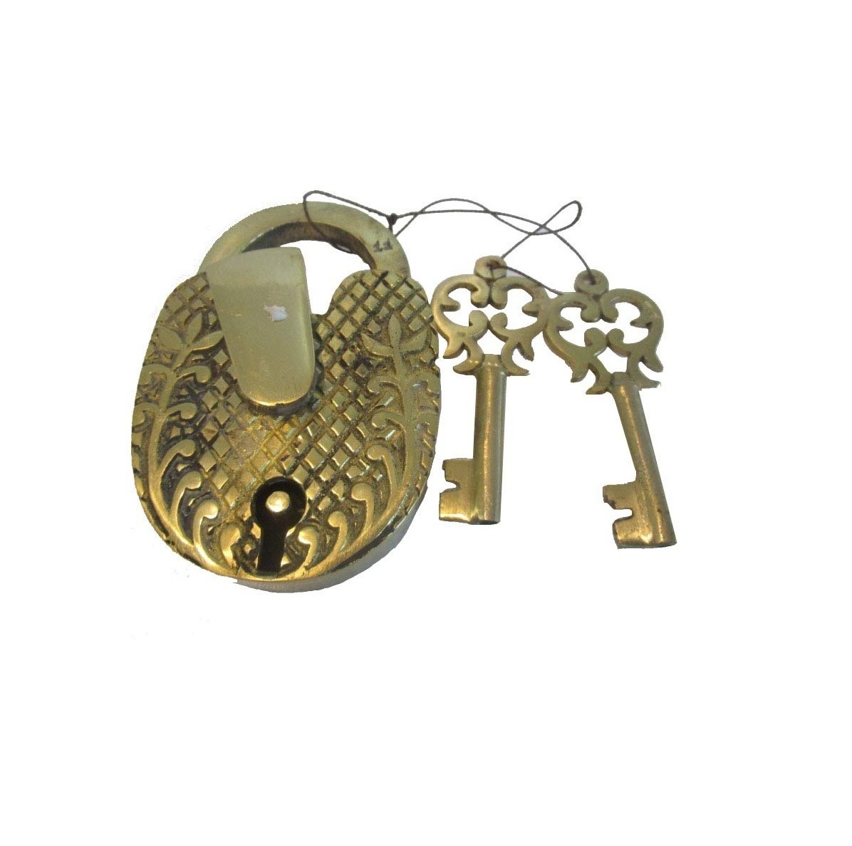 New Handicraft Brass Door Padlock and keys with new look Door Padlock and keys Handmade Decorative Double Key Padlock