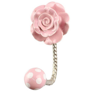 Creative Handmade Pink Flower Wall Hooks Hangers Key Holder Hanging Coat Towel Clothes Bathroom Heavy Duty Available at Low Cost