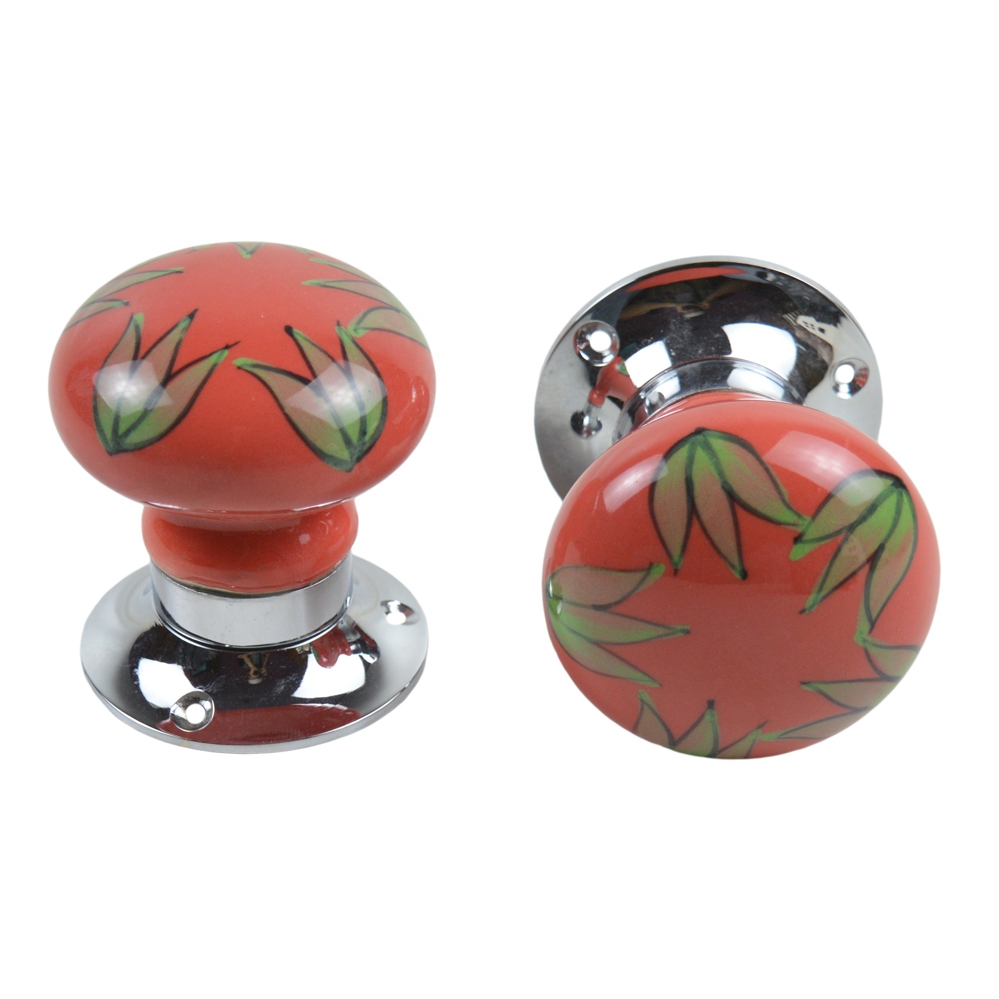 Flower Mortise Ceramic Knobs With Hand Painted Finishing Decorative Drawer Pull Indoor Home Villa And Hotel Design Door Handle