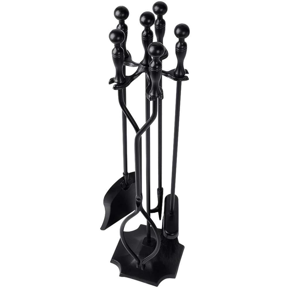 High Quality Firewood Rack Fireplace Accessories With 4 Pcs Fireplace Tools Set - Poker Broom Tongs and Shovel Fire Set