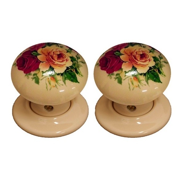 Floral Print Handmade Premium Quality Ceramic Flower Drawer Knobs Dresser Cabinet Pulls Kitchen Cupboard Door Handles