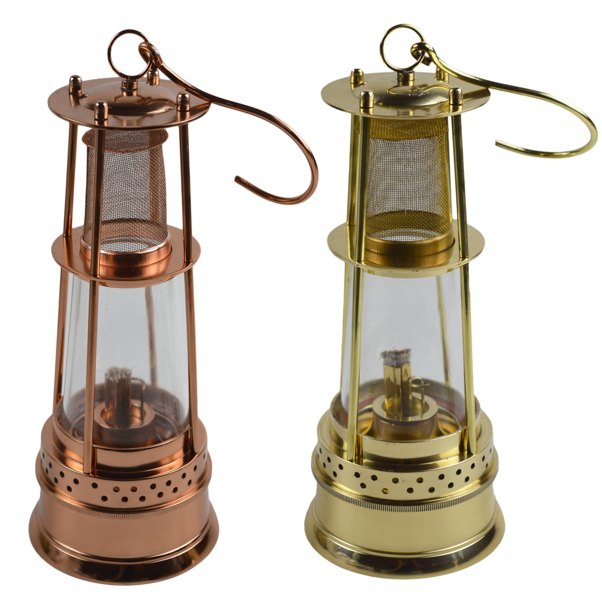 Miner Type Lamp Solid Brass W Copper Chimney Best Kerosene Lamp With Copper Plated Finishing Design