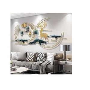 Unique Style Factory Wholesale Metal gold Wall Art Decor Wrought Iron Design Metal Creative Wall Hanging hi quality