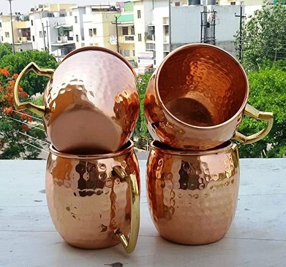 Metal Cup High Quality 100% Hammered Pure Copper Cup Moscow Mule Mug For Drink ware Mugs Bar Accessories Coffee Mugs