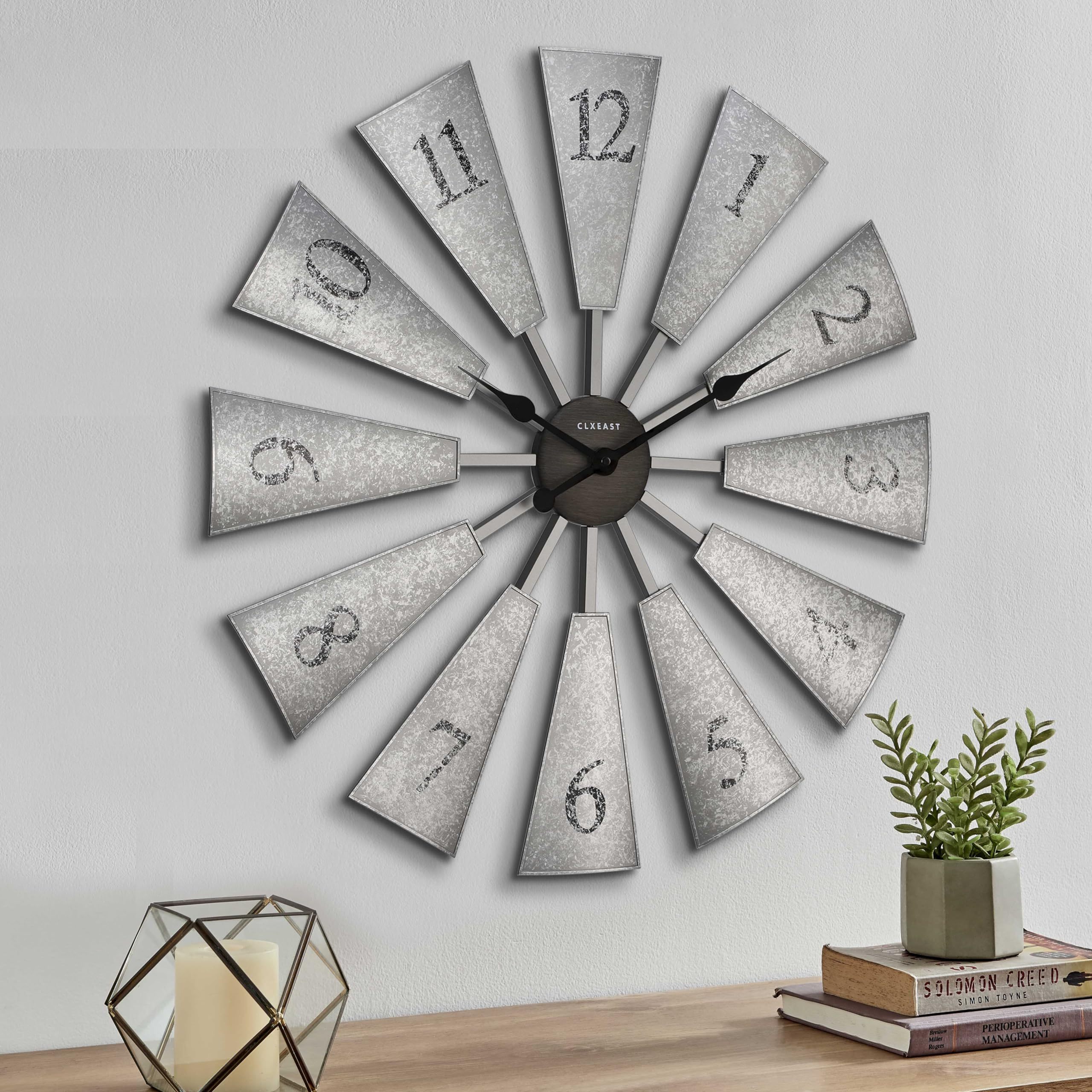 Galvanized Modern Metal Wall Decoration Unique Windmill Wall art With Wooden Welcome Board Office and Decor Accessories