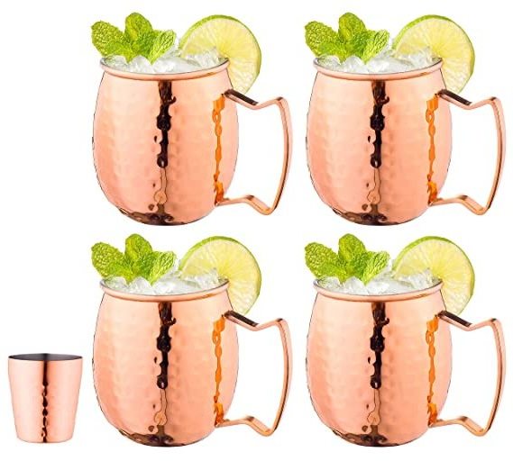 Moscow Mule Mug Cup High Quality 100% Hammered Pure Copper Cup For Drink ware Mugs Bar Accessories Coffee Mugs