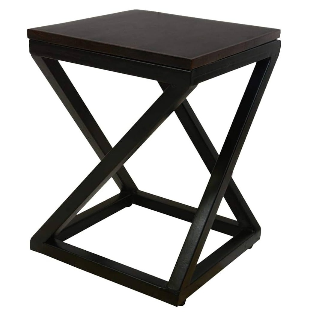 Nordic Stylish Side Table Bedroom Tea Living Room Coffee table Wood Top Bed Sofa Side Table with colorful Iron frame Furniture