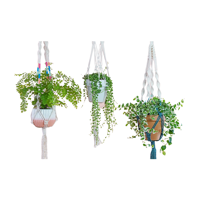 Artificial Plant Hangers Indoor Outdoor Hanging Planter Basket Plant Holders Decorative Macrame Hangers Home Decor