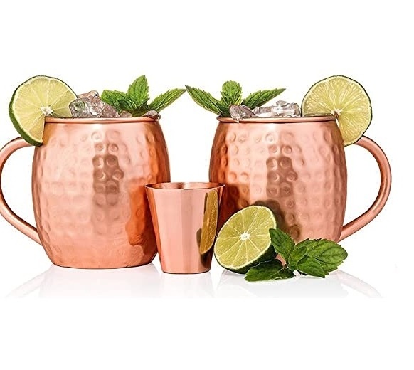 Moscow Mule Mug Cup High Quality 100% Hammered Pure Copper Cup For Drink ware Mugs Bar Accessories Coffee Mugs