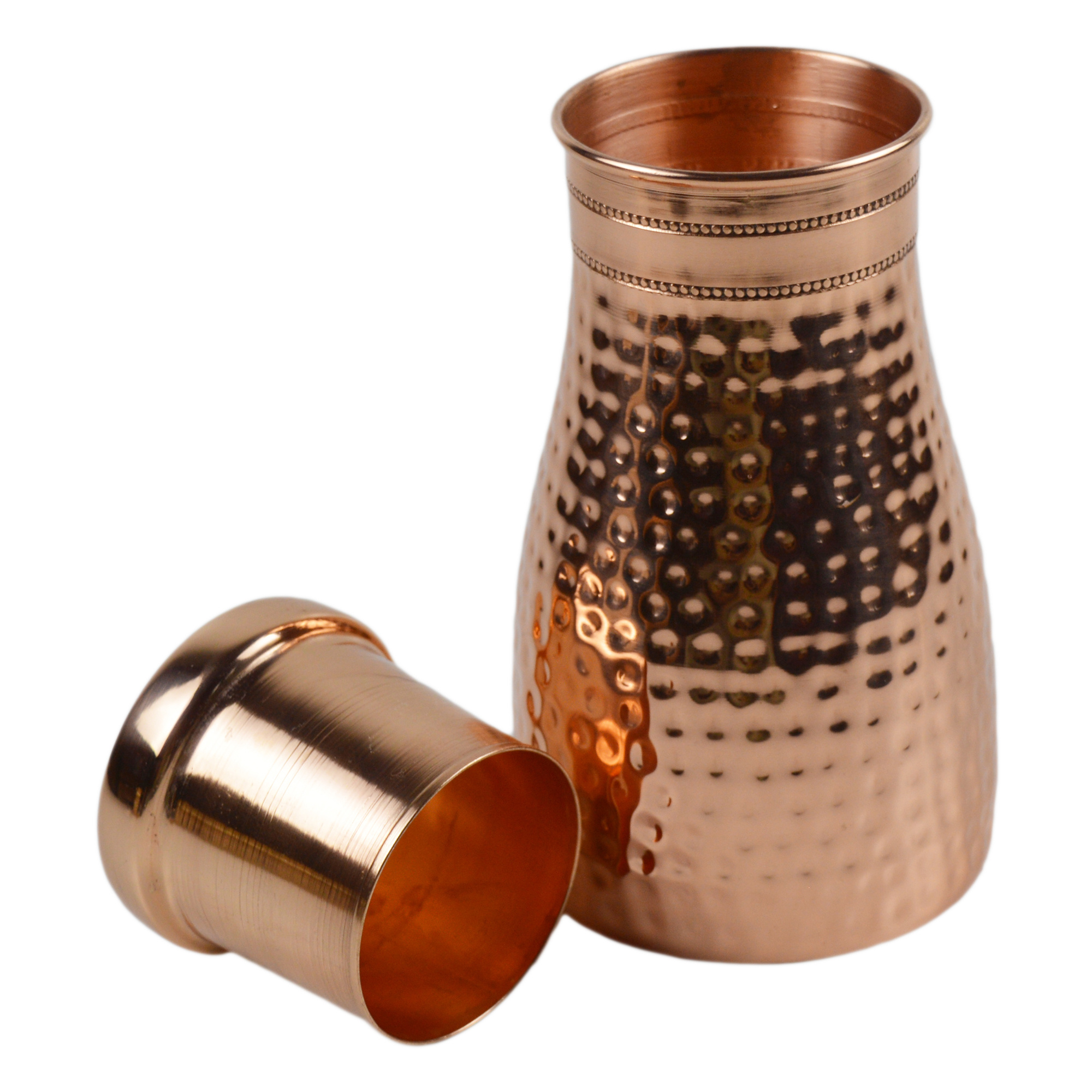 Export Quality Copper Water Jug Benefit Good Health Copper Hammered Sugar pot or Carafe or Bedside Pot at Cheapest Price