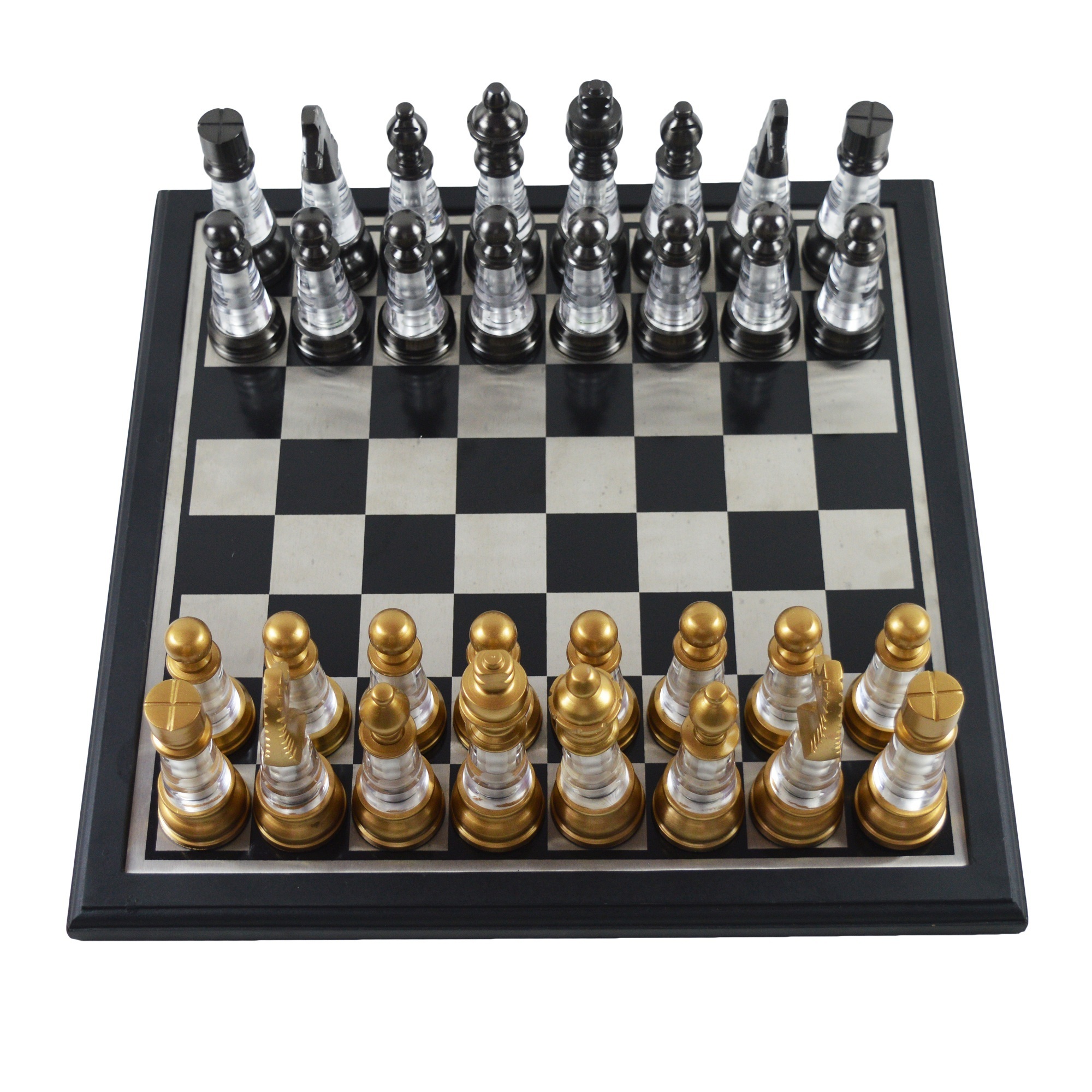 2023 Hot Seller Crystal Combo Design Chess Set With Shiny Finishing Designs Polished & Plated Decor Wooden Chess Game