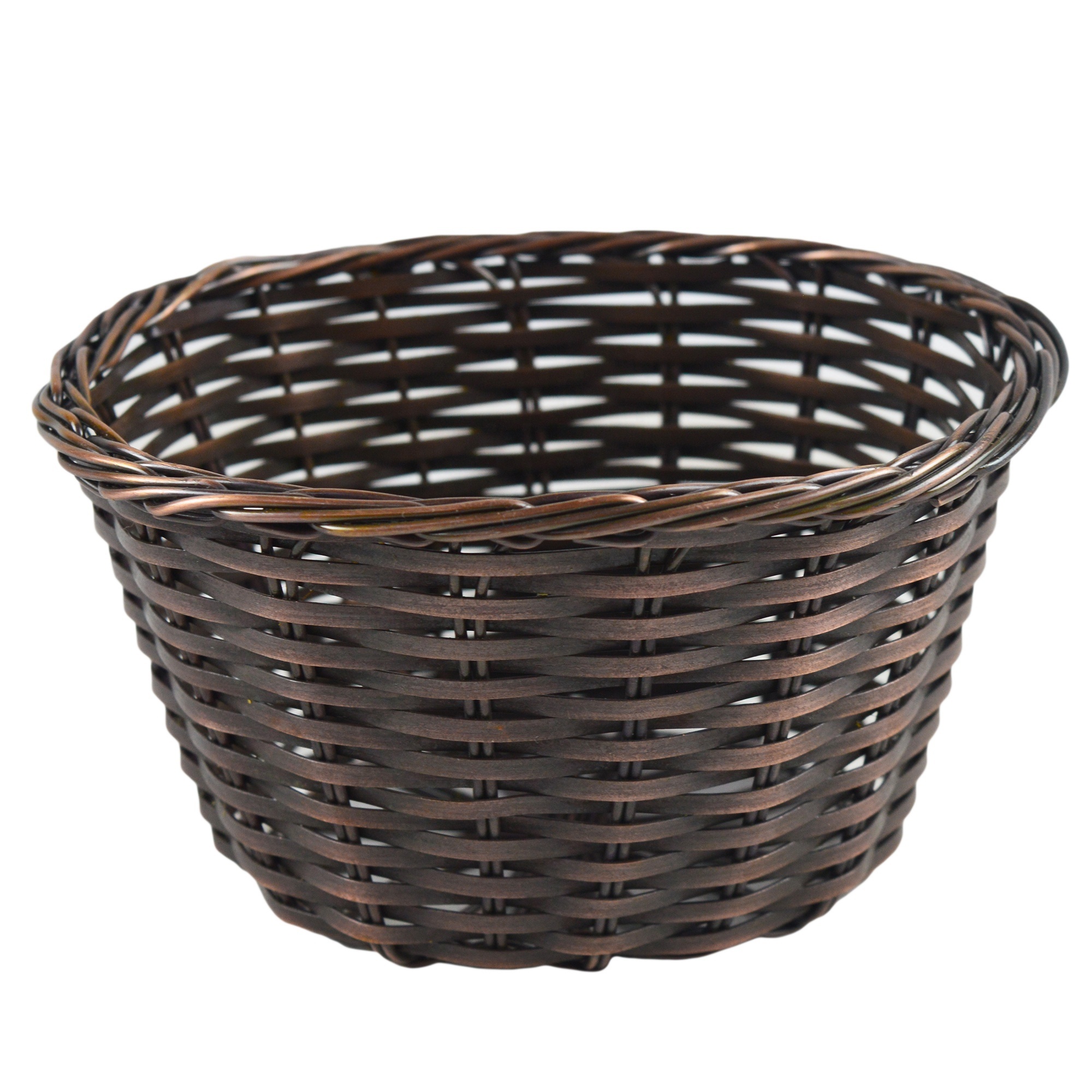 Antique Copper Finishing Tableware Fruits Basket Home Decor Iron Metal Design Food Storage Basket