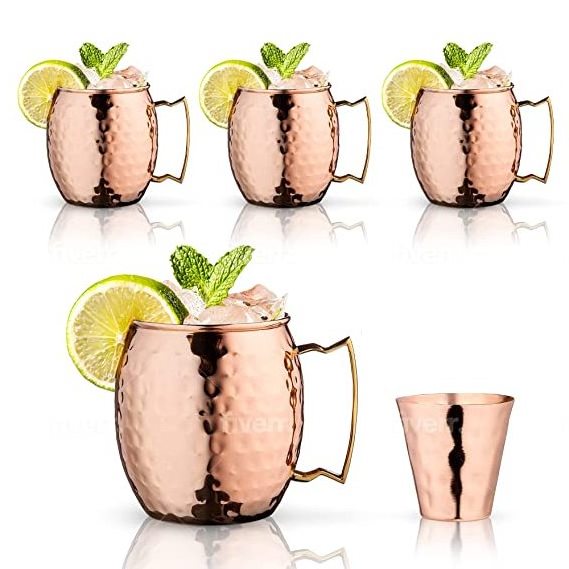 100% Hammered Pure Copper Cup Moscow Mule Mug For Drink ware Mugs Coffee Mugs Metal Cup Customized Design Available