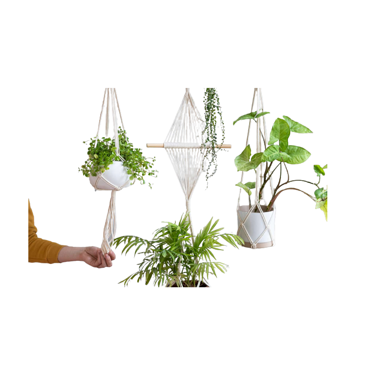 Artificial Plant Hangers Indoor Outdoor Hanging Planter Basket Plant Holders Decorative Macrame Hangers Home Decor