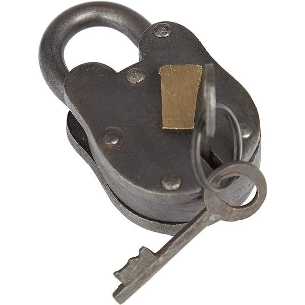 Durable Top Quality Antique Locks Iron Padlock & Keys Vintage Style Lock With 2 Keys Working Condition For Home Hotel Decor Use