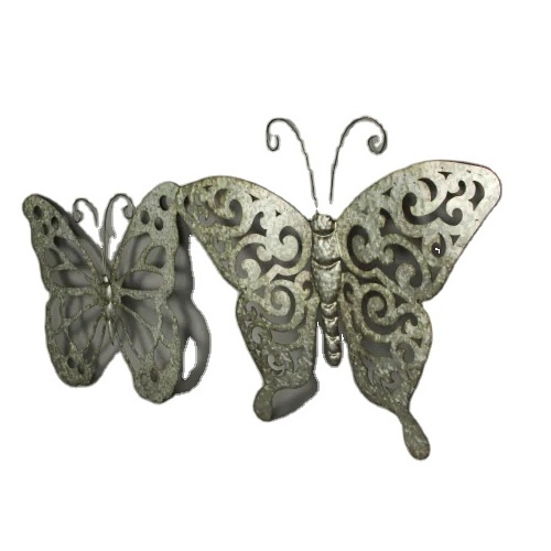 Galvanized Metal Open Work Butterfly Wall Hangings Decorative Accent Office Decor and Accessories Classy Look at Lowest Price