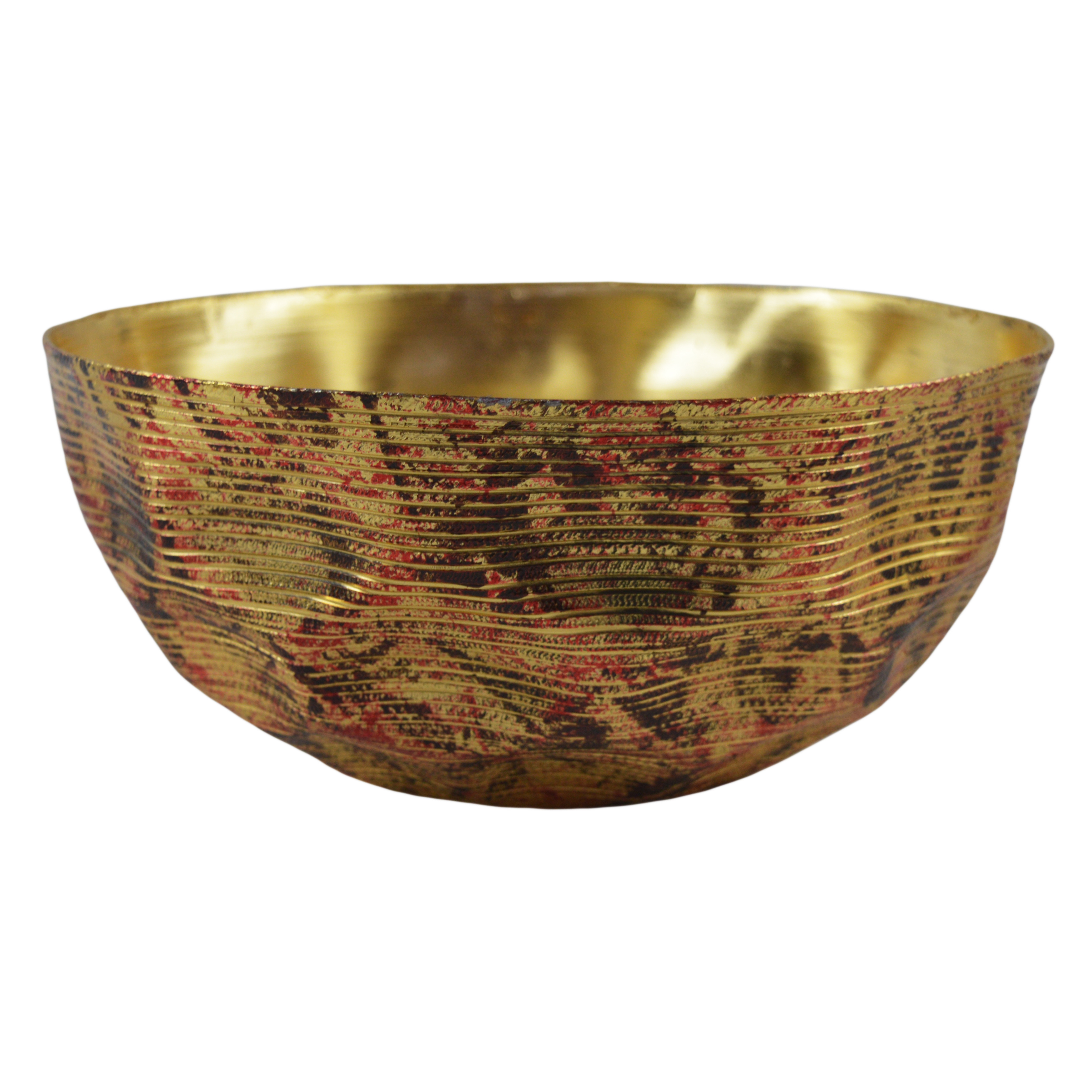 Classical Brass Fruit Bowl Decorative Gold Plated Table-Ware Embossed Antique Finishing Snack Bowl Best For Table Decoration