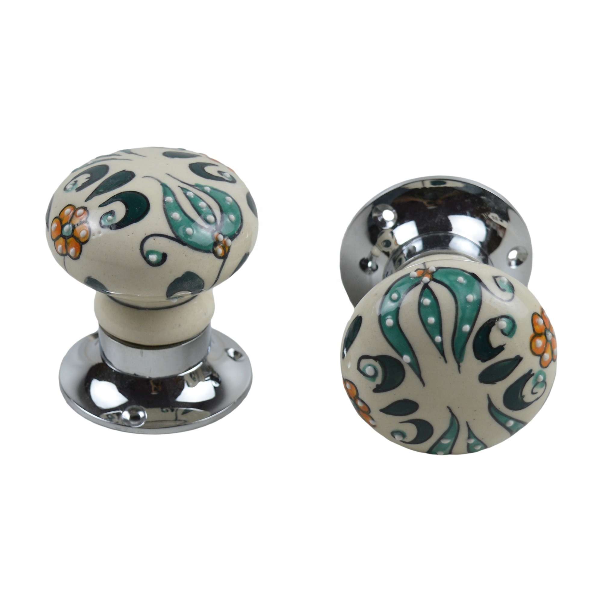 Flower Mortise Ceramic Knobs With Hand Painted Finishing Decorative Drawer Pull Indoor Home Villa And Hotel Design Door Handle