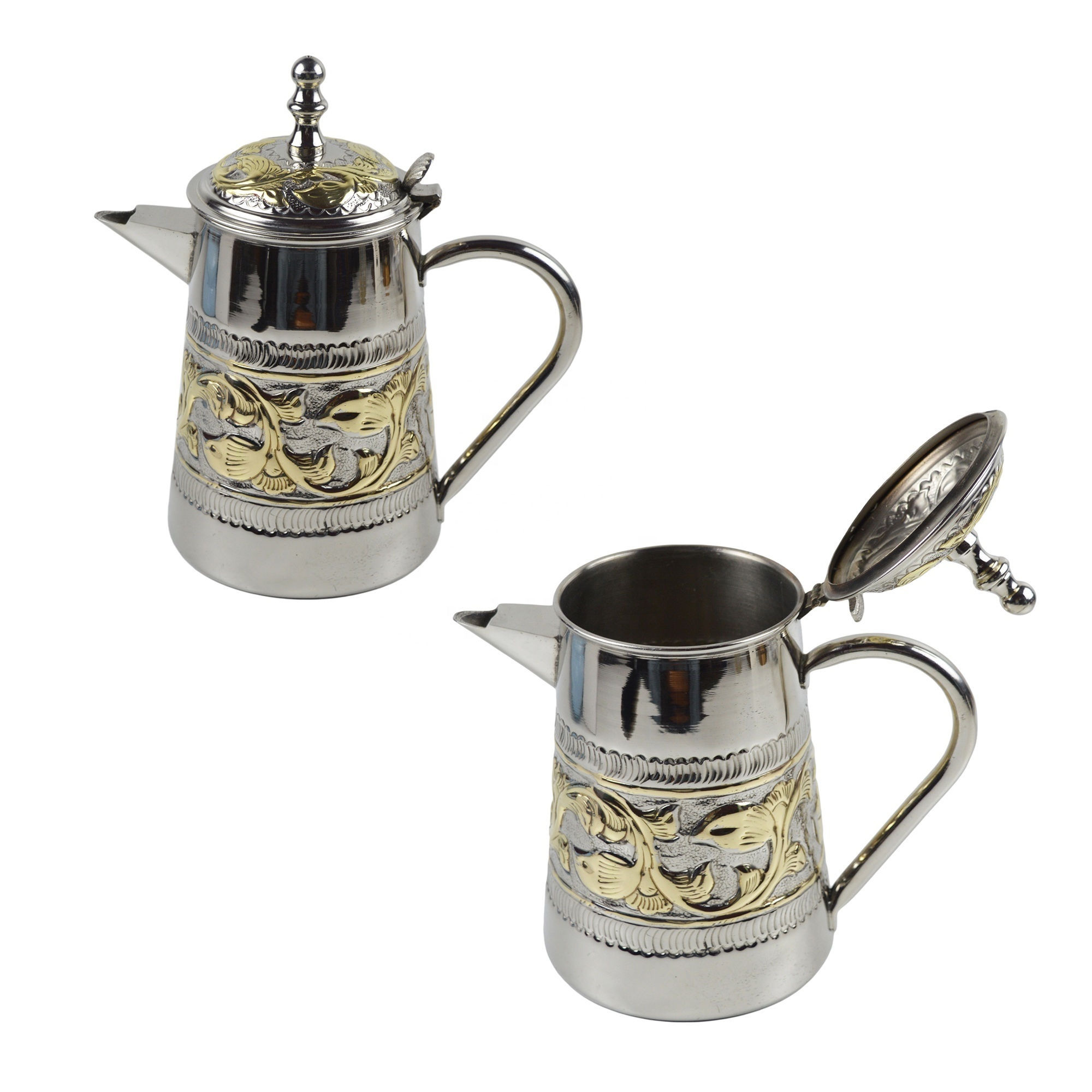 Home Decor Silver Plated Finishing Water Storage Jug Kitchenware Design Restaurant Hotel Decor Royal Theme Design Metal Jug