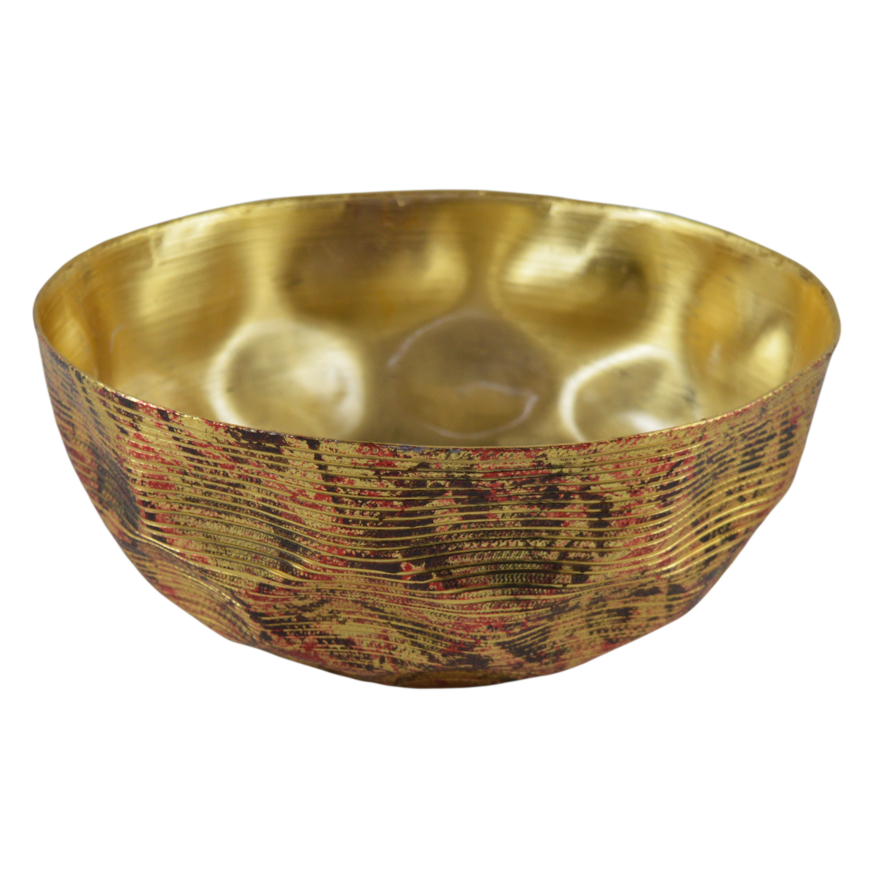 Classical Brass Fruit Bowl Decorative Gold Plated Table-Ware Embossed Antique Finishing Snack Bowl Best For Table Decoration