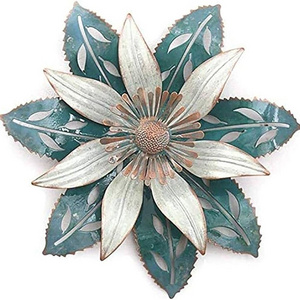 Wall Sculpture Wall Decor Galvanized Metal Layered Flower Outdoor Wall Art Silver Home Accents Decor Office Decor & Accessories