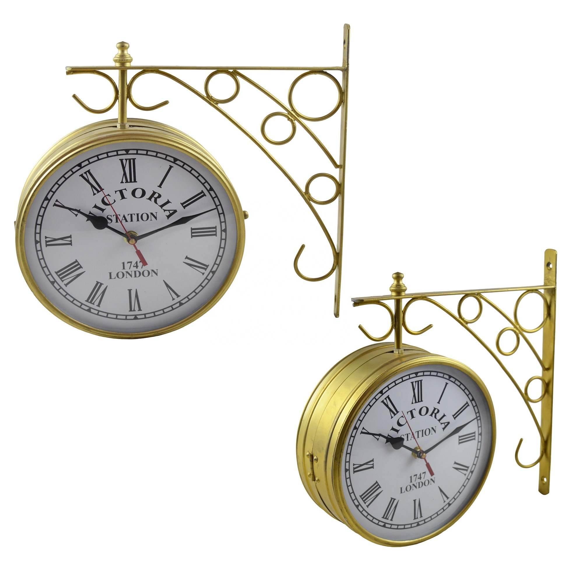 European Gold Royal Finishing Clock Double Sided Clock