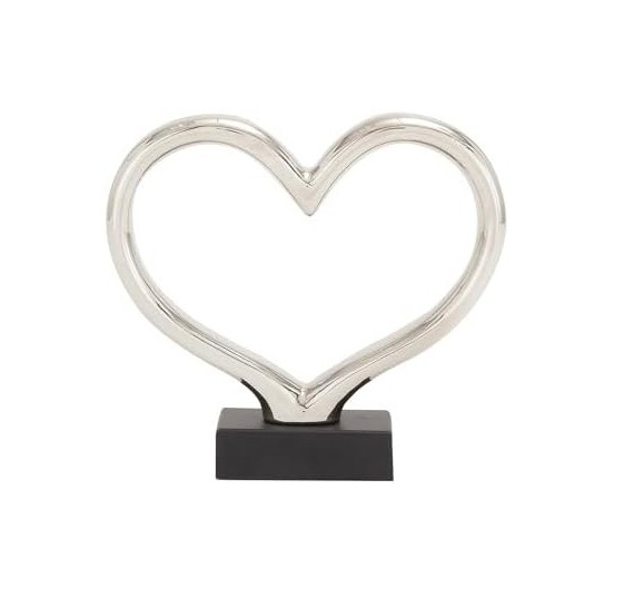 Fresh Arrival Silver Contemporary Abstract Sculpture Heart Shape Table Decor for Home Office Table Desk Restaurant at Best Price