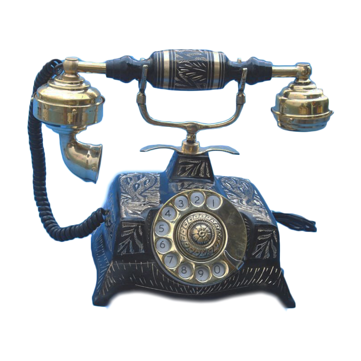 Excellent Quality Brass Metal Design Telephone With Golden Colored Finishing Design Best For Tableware Decor Design