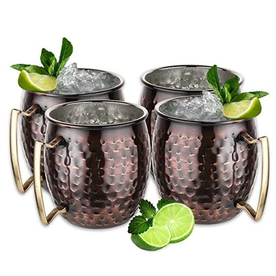 Moscow Mule Mug Cup High Quality 100% Hammered Pure Copper Cup For Drink ware Mugs Bar Accessories Coffee Mugs