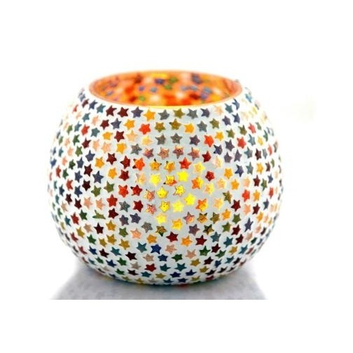 Good Selling Table Centerpiece Handmade Mosaic Candle Jars Stained Glass Tealight Candle Holders For Wedding Decoration