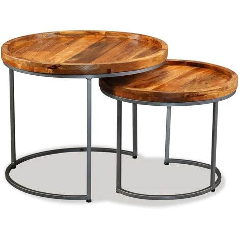 Modern Luxury Nesting Tables Set Three Custom Living Room Sofa Side Table Eco material Wooden Top Metal Base Tables