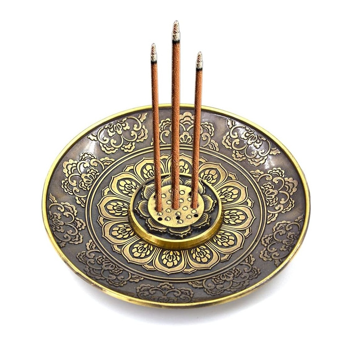 New Releases Brass Lotus Coil Incense Holder Incense Burner Plate Copper Disc Plate Classy Look Available at Lowest Price