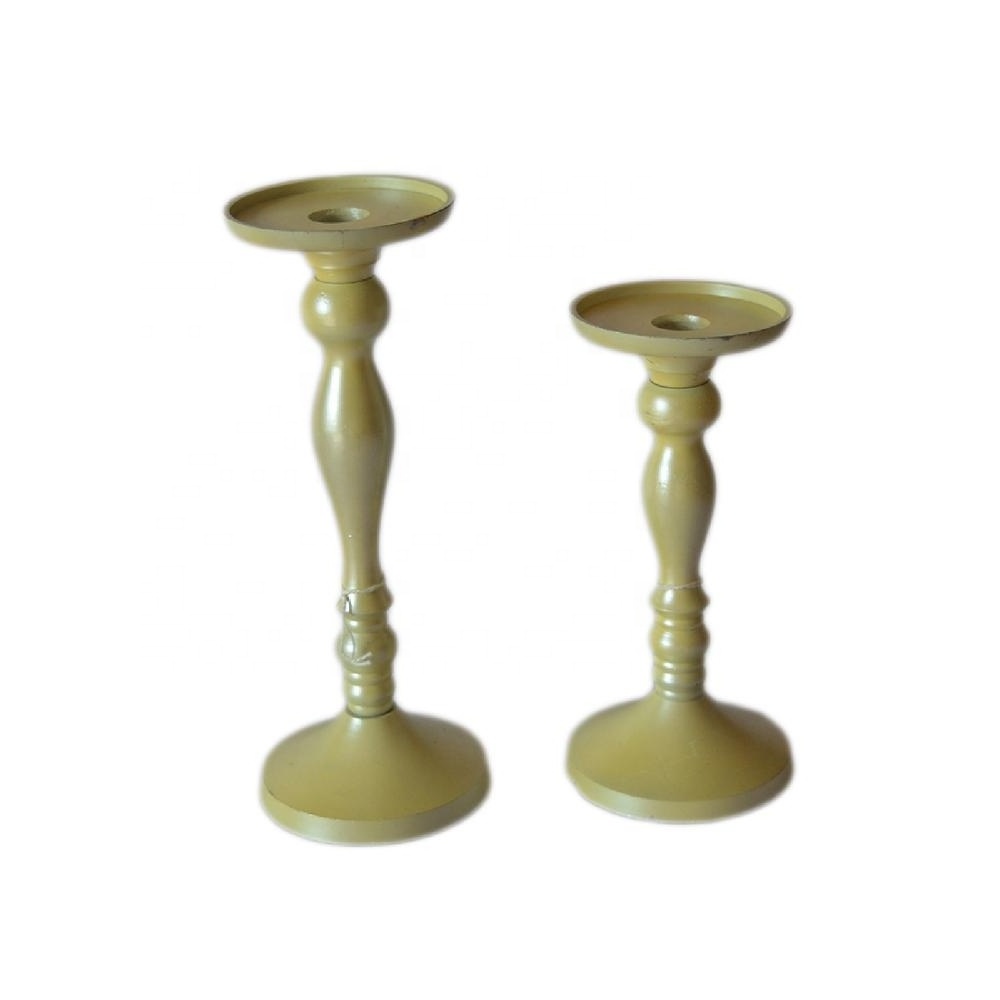 Indian Brass Pillar Candle Stands With Shiny Finishing For Night Candlestick Dinner Tableware Decor Lighting Candle Holder