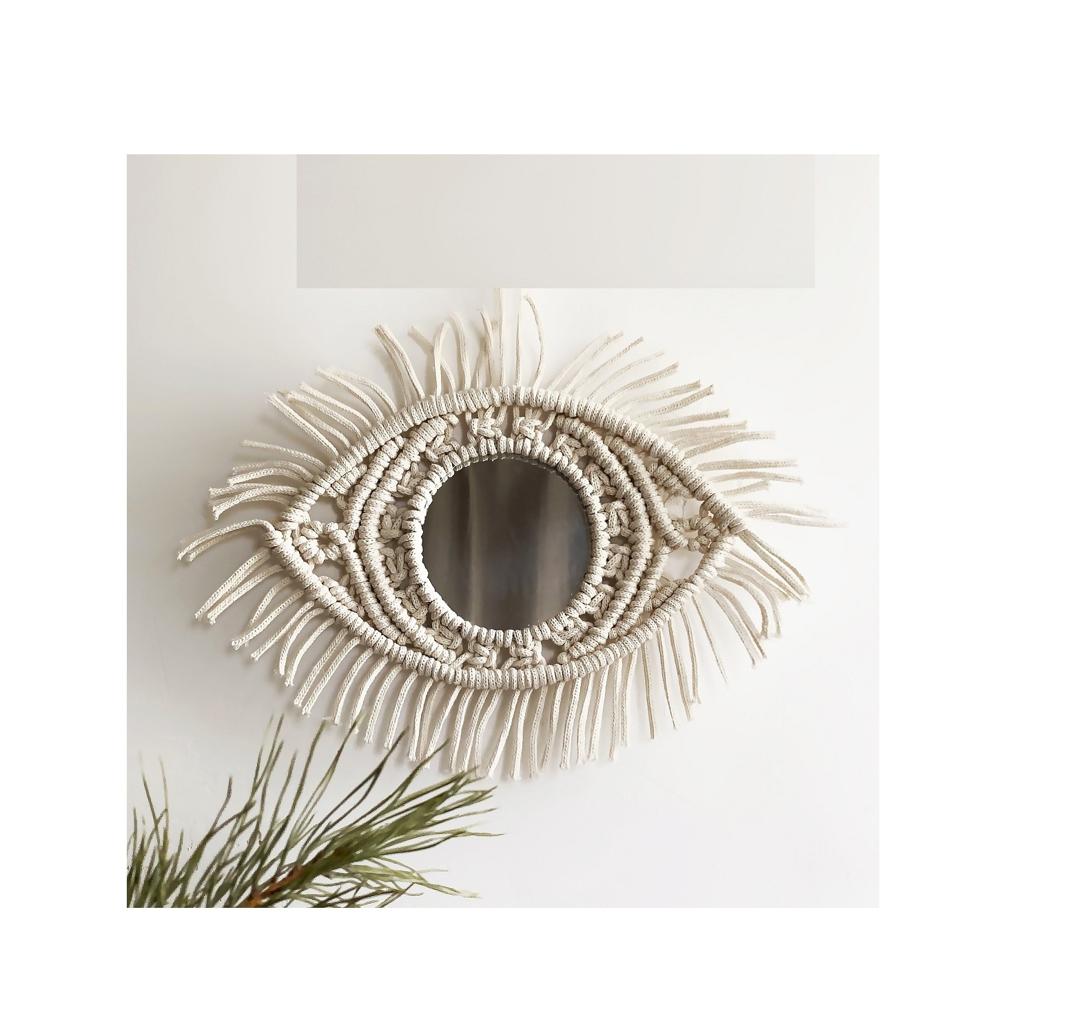 Evil Eye Design Fresh Quality Handmade Woven Frame Boho Tapestry Bohemia Indoor Wall Hangings Macrame Mirror Wall Hanging