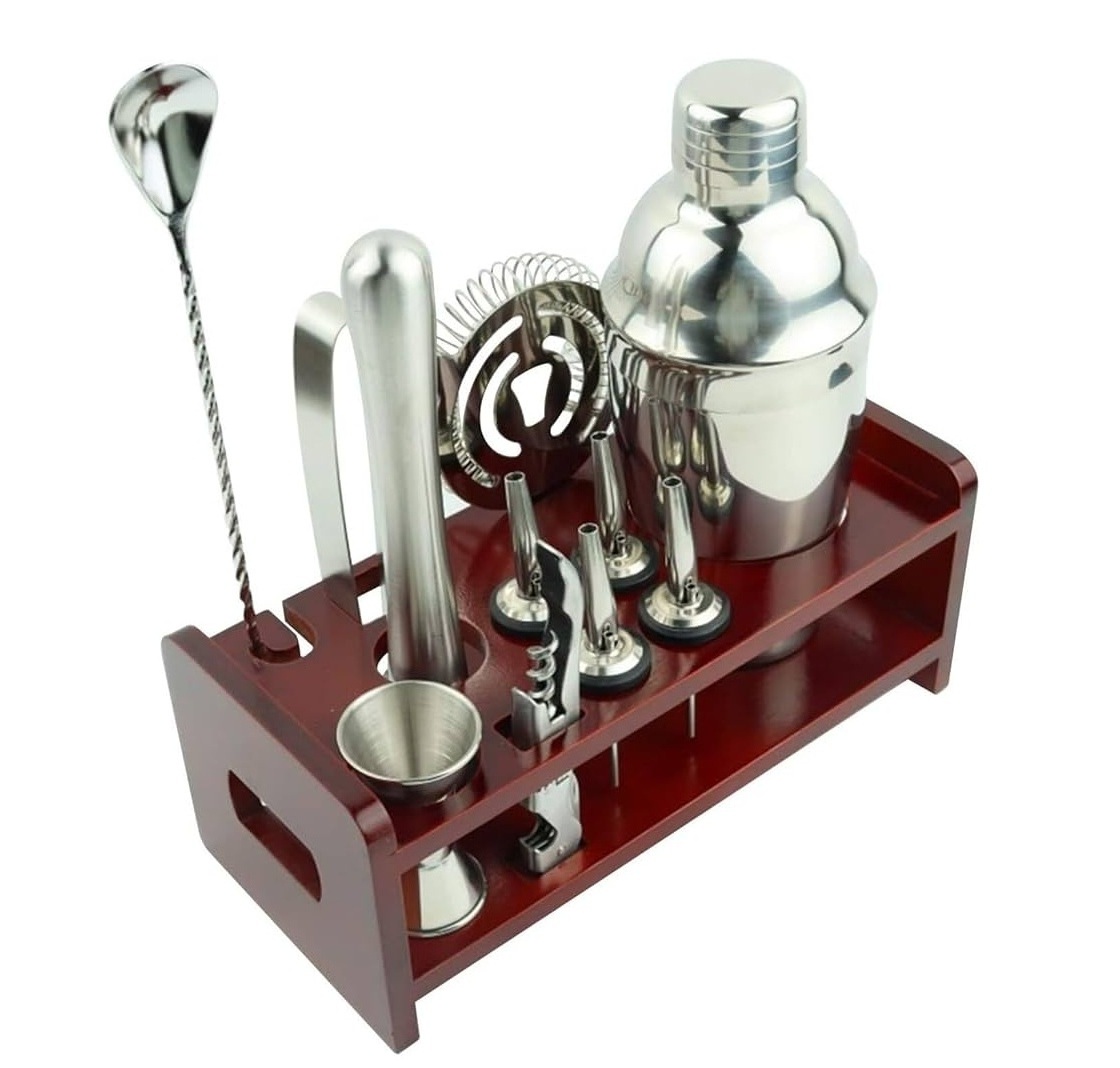 Trendy Style Cocktail Shaker Bar Tools Set Metal Stainless Steel Bartender Kit with All Bar Accessories Cocktail set