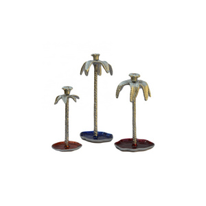 Highly Demanded Palm Tree Design Candle Holder For Night Candle Stand Dinner Decorative With Colorful Candle Stick