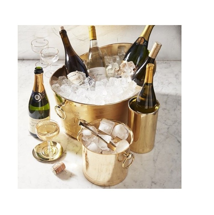 Wholesale Beer Ice Bucket Chiller Marble Wine Bottle Chiller Bar Accessories Champagne Wine Chiller Wine Bottle Bucket