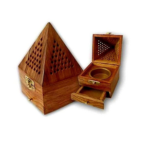 Buy Bulk pyramid design wooden incense burner box Handcrafted wooden box Wooden Pyramid Incense Holder Wooden Incense Cone