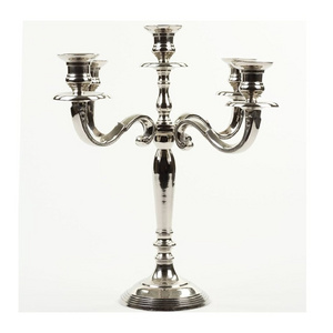 Modern Design Aluminium Candelabra Five Candle Lights Cup With Nickel Plating Finishing Round Base For Home Decoration