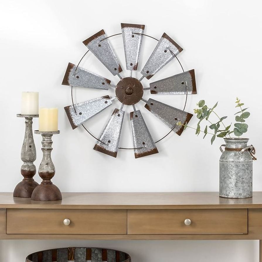 Farmhouse Living Room Wall Decor Windmill Rustic Wall Art Decorative Home Decor for Bedroom Nursery Dorm Home