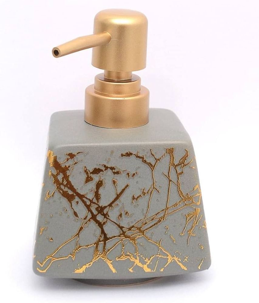 Soap Dispenser with Pump for Bathroom and Kitchen Office Simple Square Ink Art Aesthetic Vintage Fashion Classic Decorative