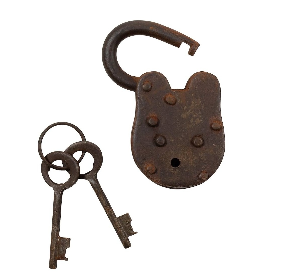 Durable Top Quality Antique Locks Iron Padlock & Keys Vintage Style Lock With 2 Keys Working Condition For Home Hotel Decor Use