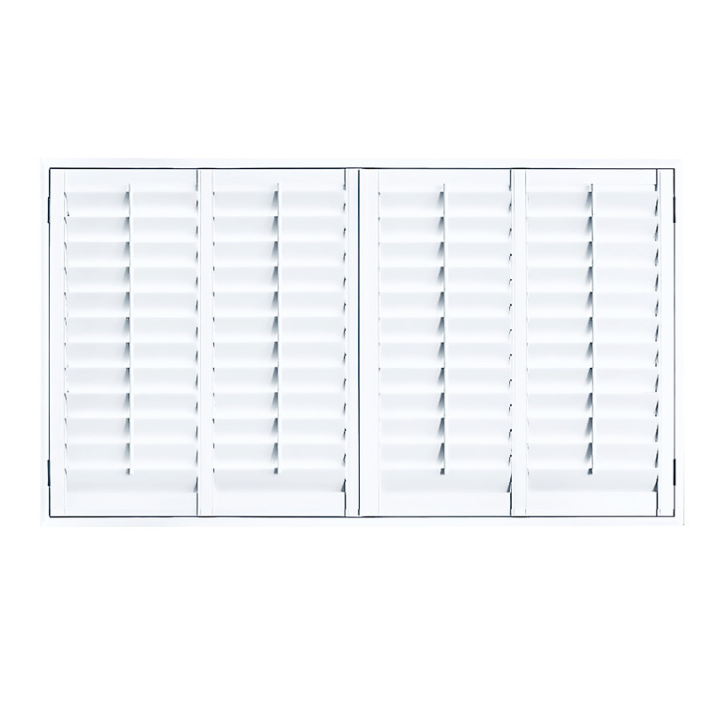 Z Frame White Coated PVC Louver Plantation Shutters Ready-Made Motorized Window Shades Indoor Shutters & Blinds