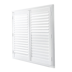 Z Frame White Coated PVC Louver Plantation Shutters Ready-Made Motorized Window Shades Indoor Shutters & Blinds