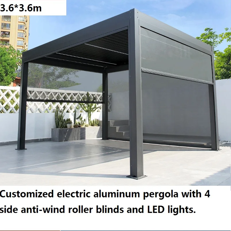 Custom outdoor electric roller shutter garden restaurant windproof zipper sunscreen roller shutter factory wholesale