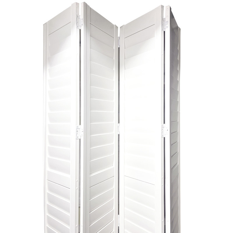 Z Frame White Coated PVC Louver Plantation Shutters Ready-Made Motorized Window Shades Indoor Shutters & Blinds